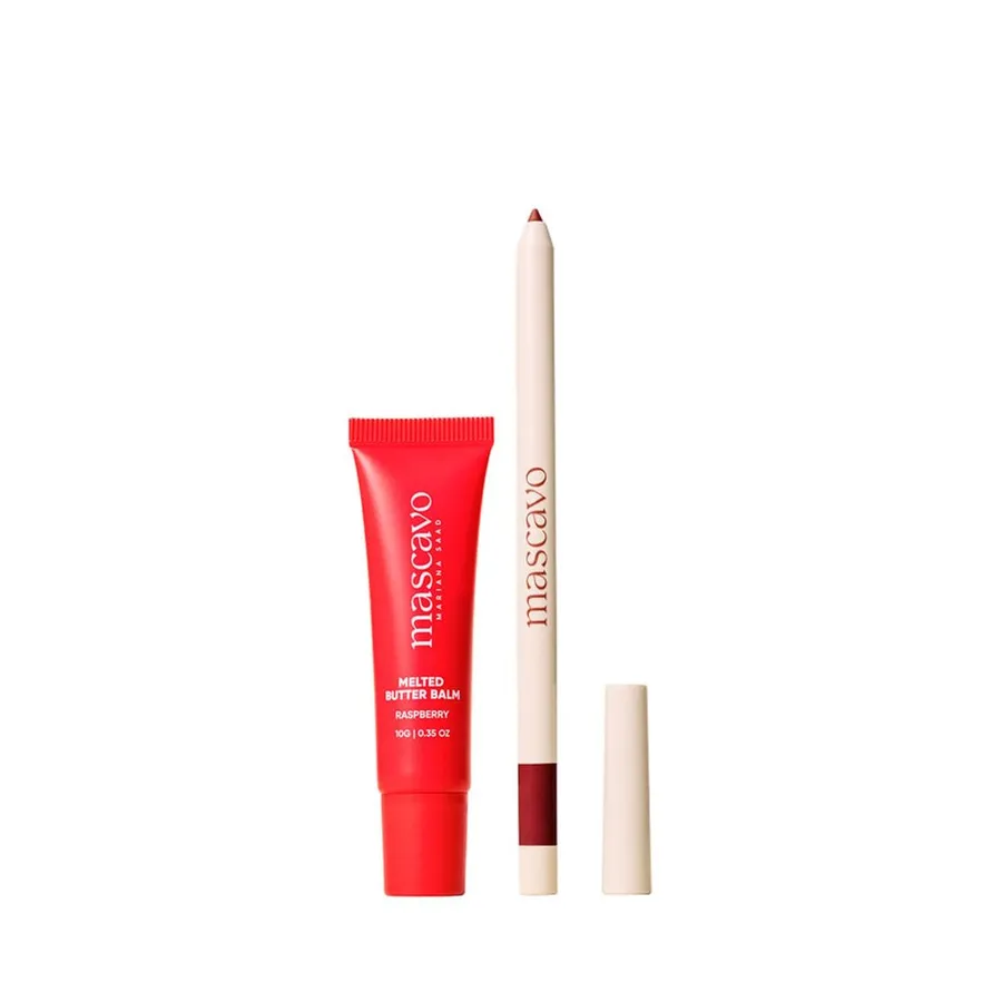 Kit Mascavo Wonder Lips Lapiseira Labial Mauve 0,3g + Lip Balm Raspberry 10g
