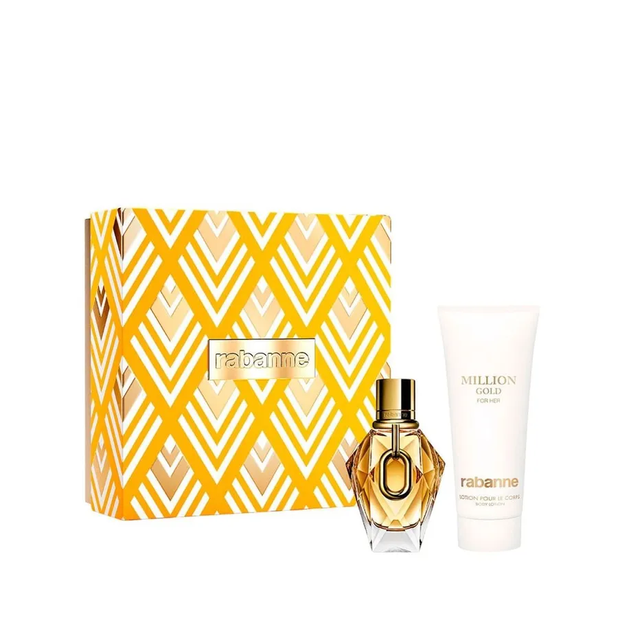 Kit Rabanne Million Gold For Her Feminino - Eau de Parfum 50ml + Body Lotion 100ml