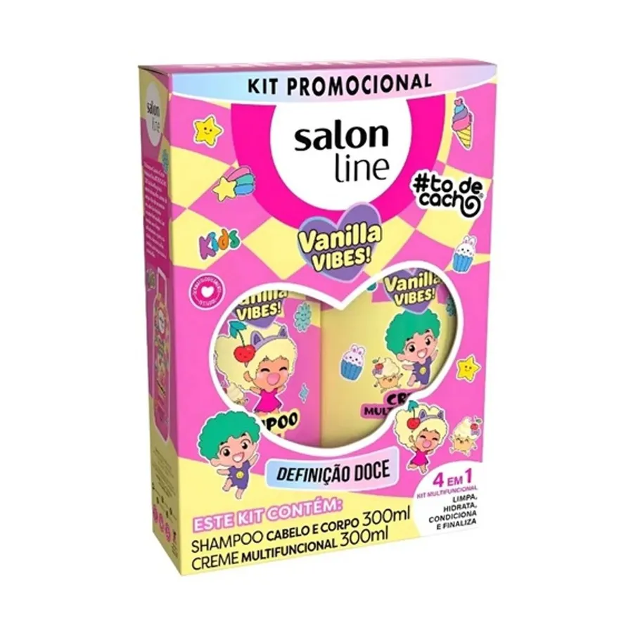 Kit Salon Line #TodeCacho Vanilla Vibes - Cuidado Divertido para os Cachinhos