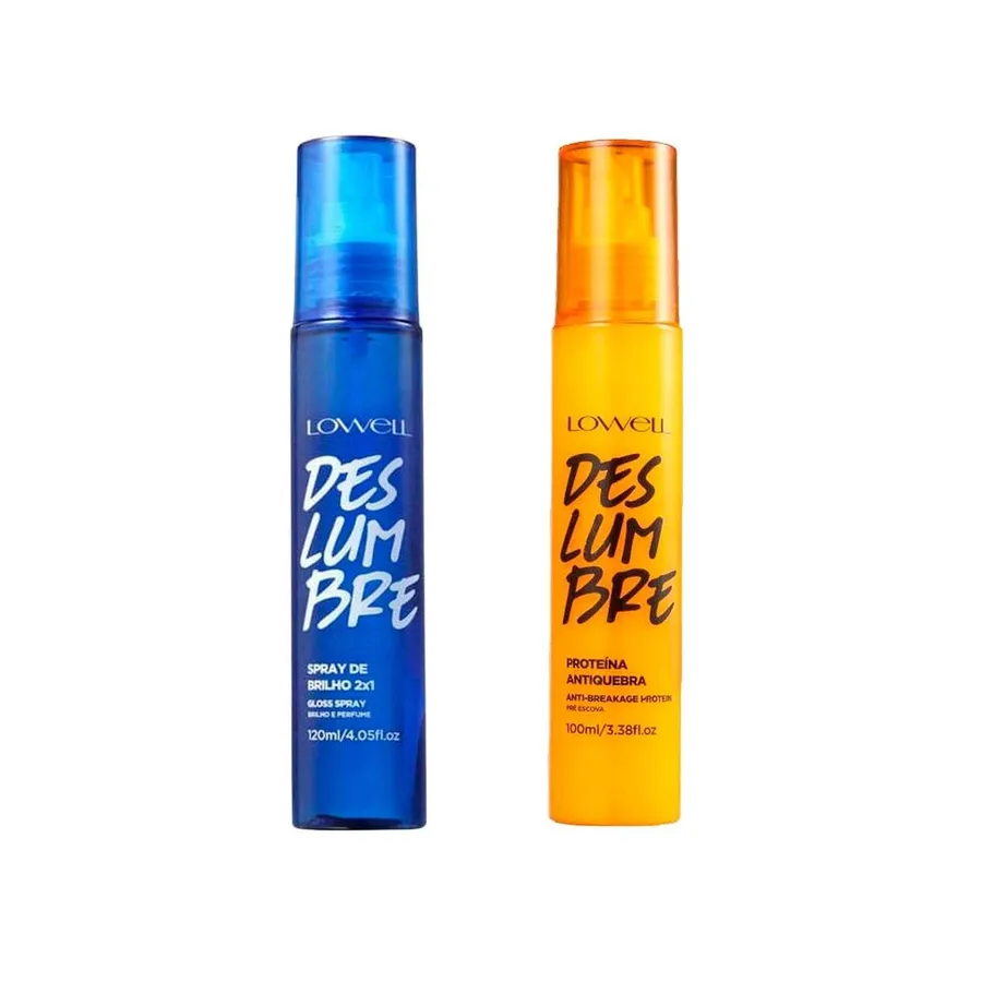 Kit Lowell Deslumbre Spray de Brilho 2x1 + Proteína Anti Quebras - Proteção Térmica e Brilho Intenso