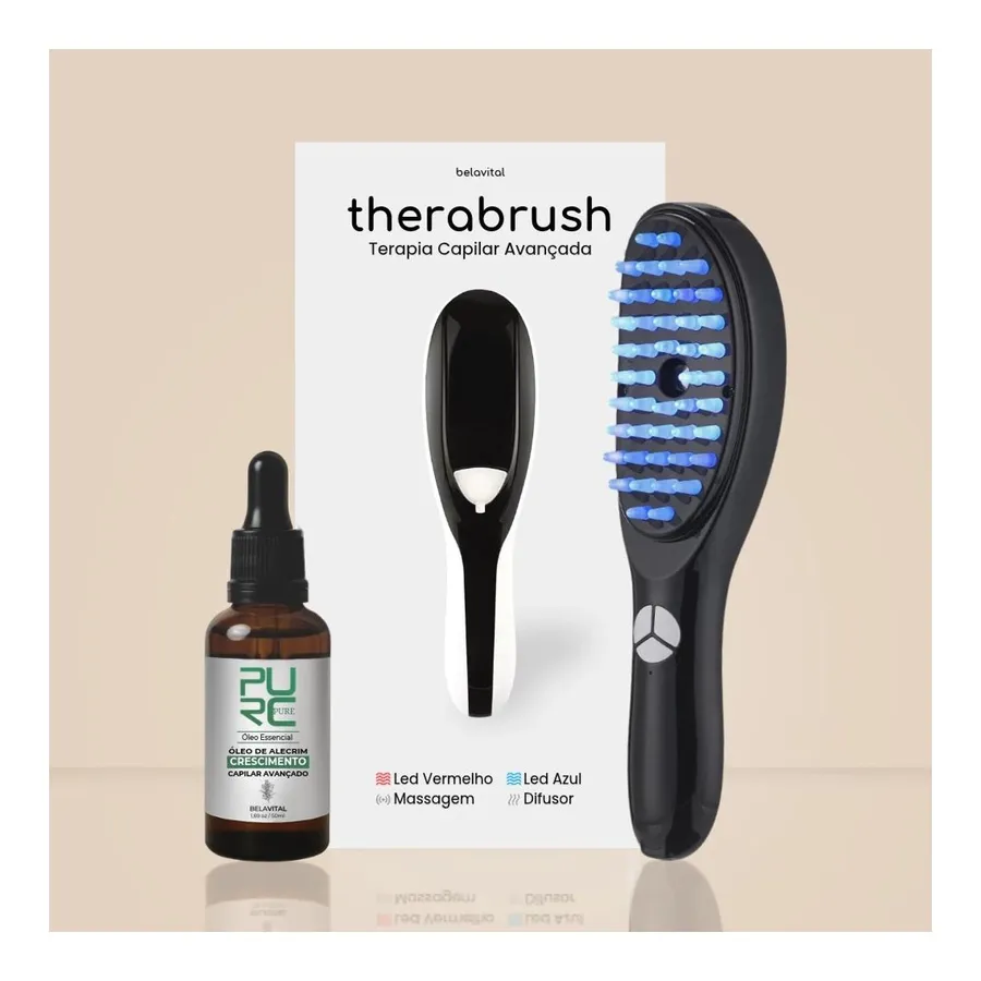 Bela Vital Kit Antiqueda - Escova Therabrush & Óleo de Alecrim