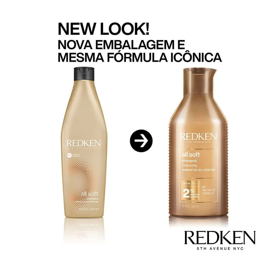 Redken All Soft para Cabelos para Secos e Opacos Shampoo 300ml — foto 4