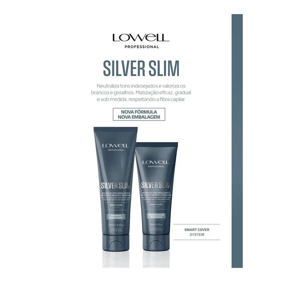 Lowell Shampoo Silver Slim hidratante para cabelos grisalhos 240ml — foto 3