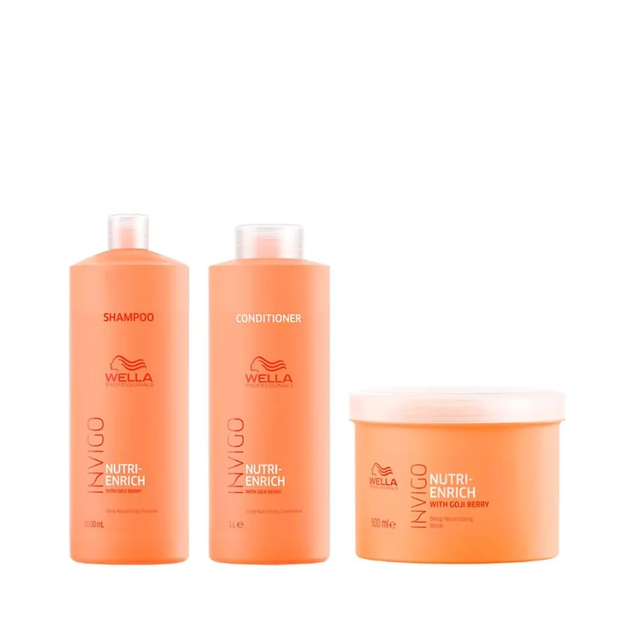 Wella Professionals Kit Invigo Nutri Enrich - Shampoo + Condicionador + Máscara 1L + 1L + 500ml