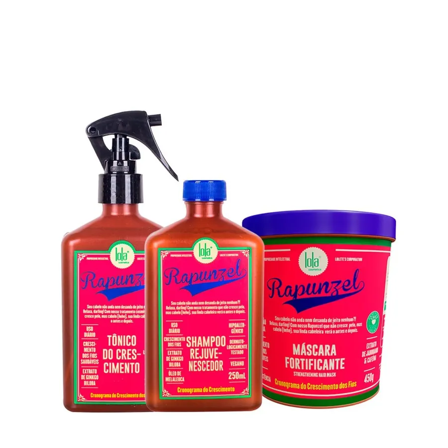 Lola From Rio Kit Rapunzel - Shampoo + Tônico + Máscara 250ml + 250ml + 450g