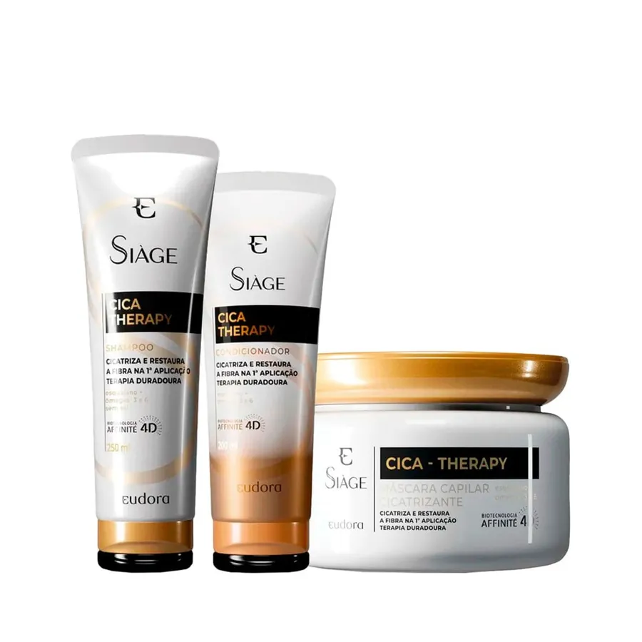 Eudora Siàge Kit Cica Therapy - Shampoo + Condicionador + Máscara Cicatrizante 250ml + 200ml + 250ml