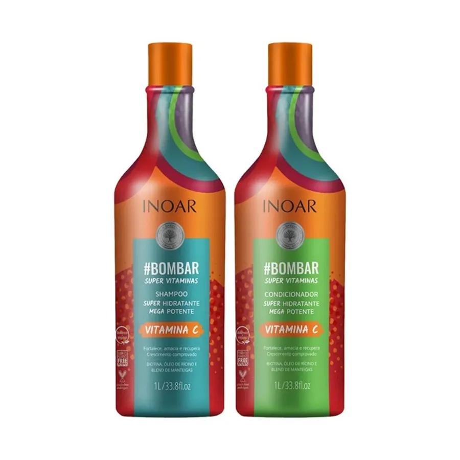 Kit Inoar Bombar Shampoo + Condicionador 1L + 1L