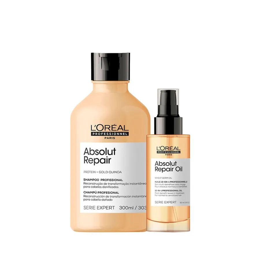 L'Oréal Professionnel Kit Serie Expert Absolut Repair Gold Quinoa - Shampoo + Óleo 300ml + 90ml