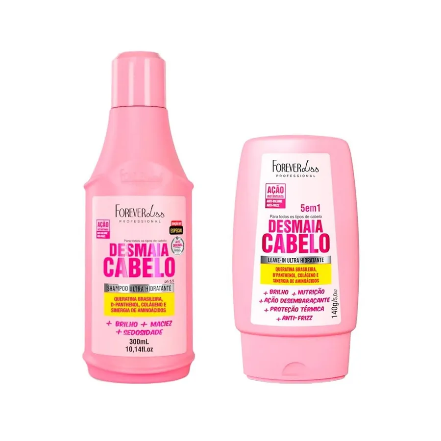 Forever Liss Kit Desmaia cabelo Shampoo+Leave-in