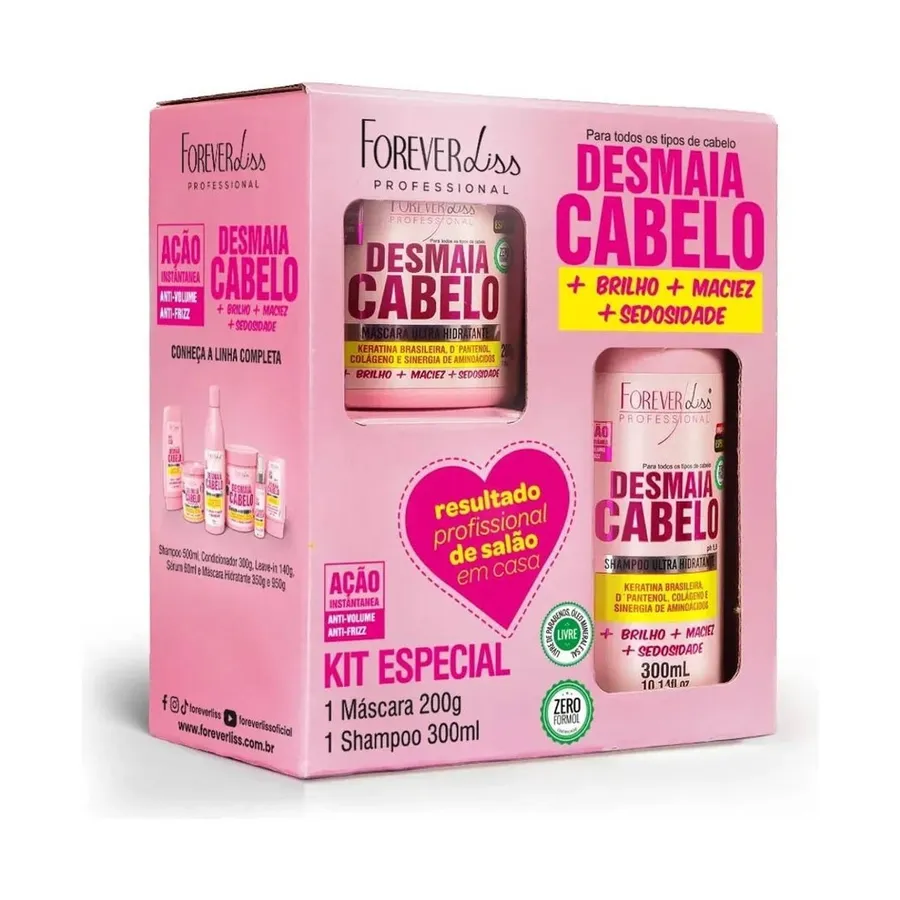 Forever Liss Kit Especial Shampoo+Máscara Desmaia Cabelo