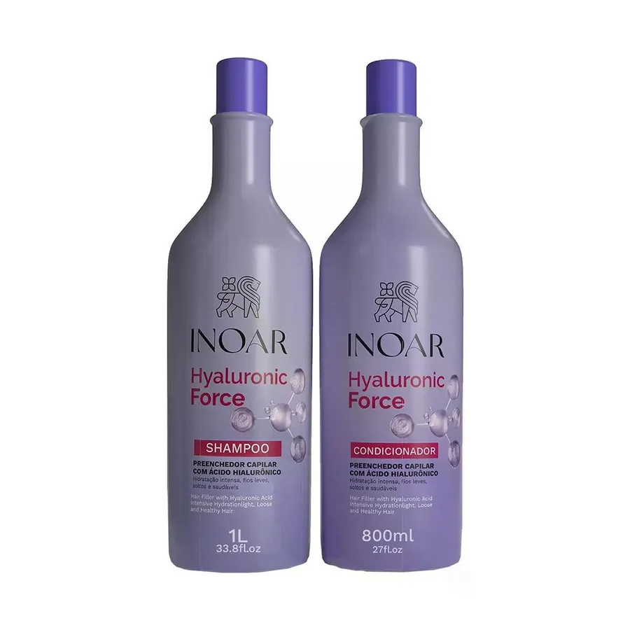 Inoar Kit Shampoo + Condicionador Hyaluronic Force 1L + 800ml