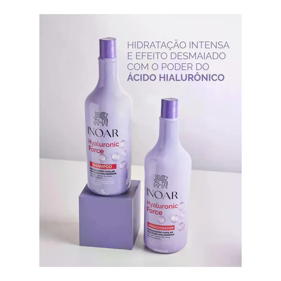 Inoar Kit Shampoo + Condicionador Hyaluronic Force 1L + 800ml — foto 3