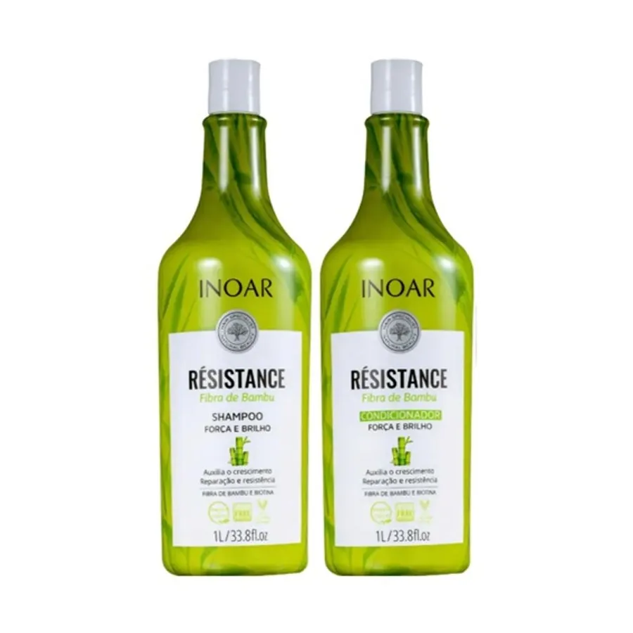 Inoar Kit Resistance Fibra Bambu Shampoo + Condicionador 1L