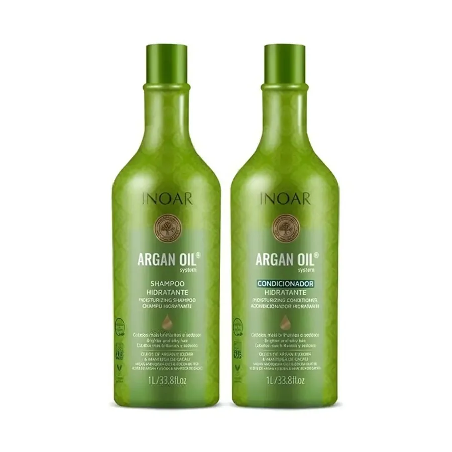 Inoar Kit Oleo Argan System Shampoo + Condicionador 1L + 1L