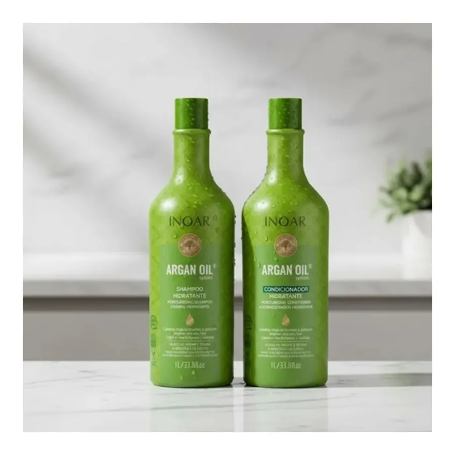 Inoar Kit Oleo Argan System Shampoo + Condicionador 1L + 1L — foto 3