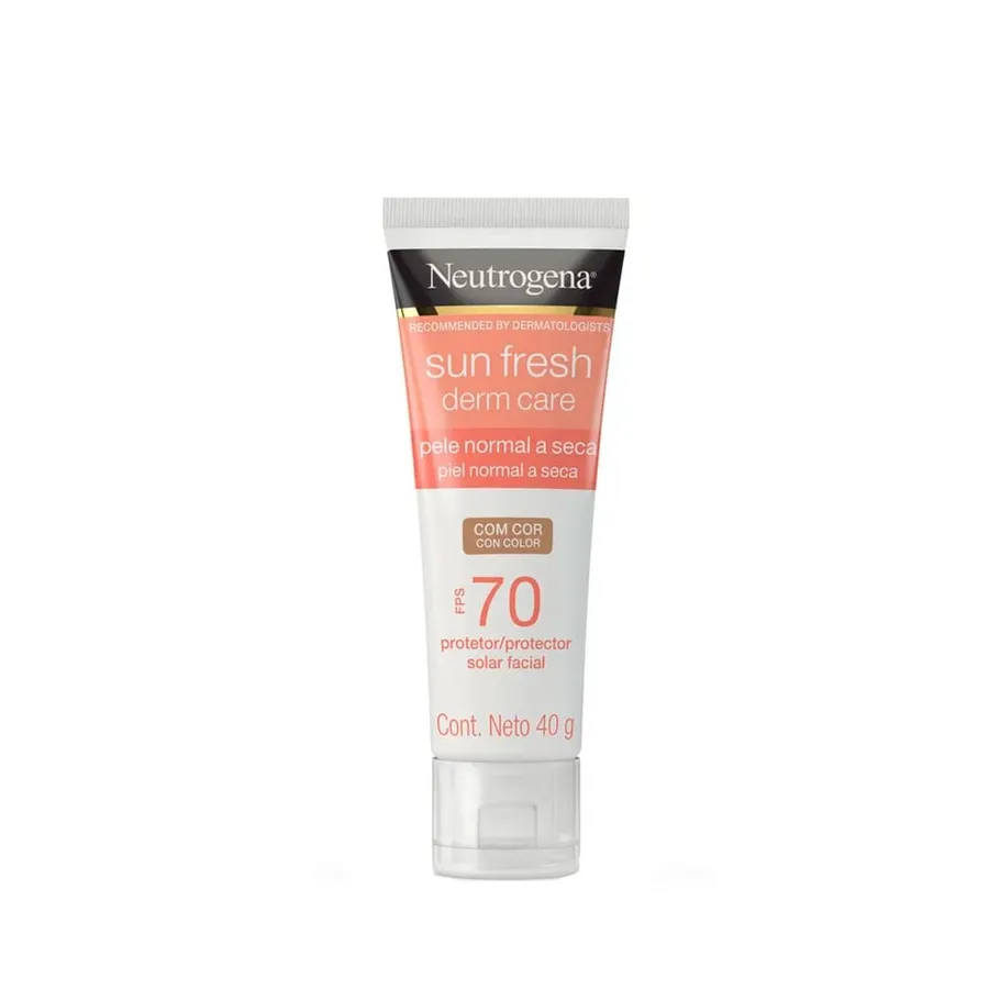 Neutrogena Sun Fresh Derm Care Pele Normal a Seca FPS 70 com Cor 40g