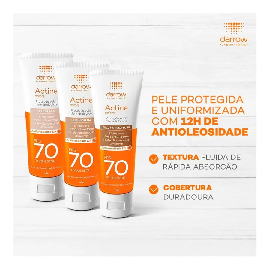 Darrow Actine Colors Protetor Solar Facial FPS 70 40g — foto 4