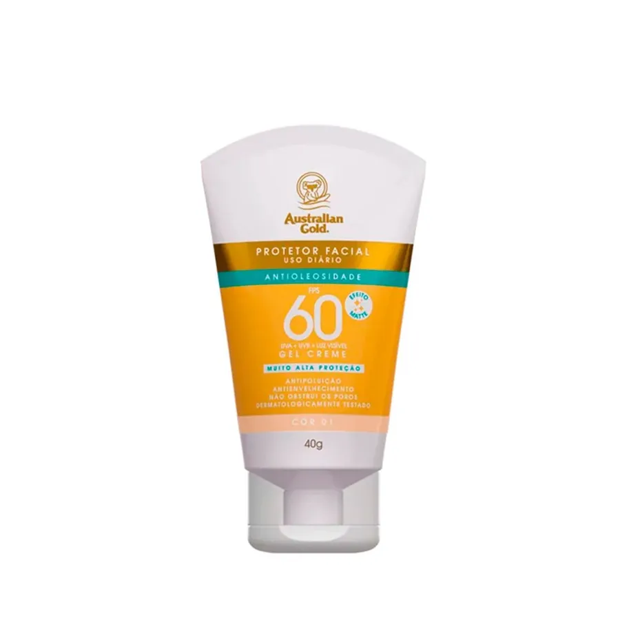 Australian Gold Protetor Solar Facial Matte FPS 60 com Cor 40g